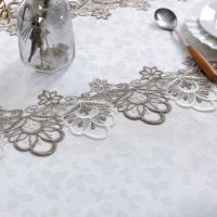Battilo Ence mesa de comedor rectangular floral blanco bordado mantel impermeable, boda, fiesta, hogar - details 8