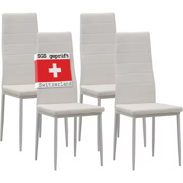4 sillas de comedor, blanco - 1