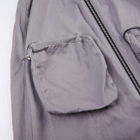 BUNO-Falda larga de cintura alta con cremallera para mujer, faldas Cargo informales con bolsillos grandes, abertura frontal, holgada, recta, Midi, ropa de calle, estilo Safari, 2025 - details 29