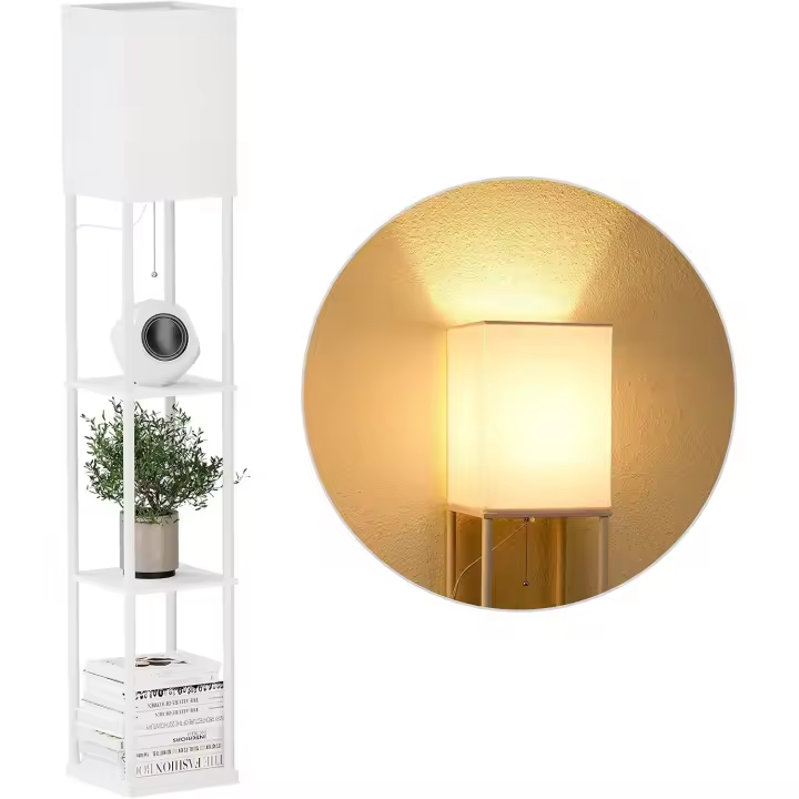 Lámpara de Pie Blanca Luz LED para Sala de Estar, Dormitorio, Estudio y Oficina - 1