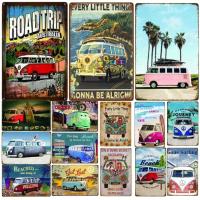 Cartel de chapa Retro Camper Summer Bus, cartel de placa de Metal para Bar, playa, cafetería, pintura decorativa Vintage - details 0
