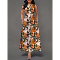 Women's Boho Long Dress Elegant Sleeveless Floral Print Casual Beach Party Summer Dress - details 45