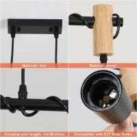 Goeco-Lámpara de Araña Industrial Retro, Lámpara Colgante de Metal Retro de 3 luces con cable base ajustable E27, para comedor - details 5