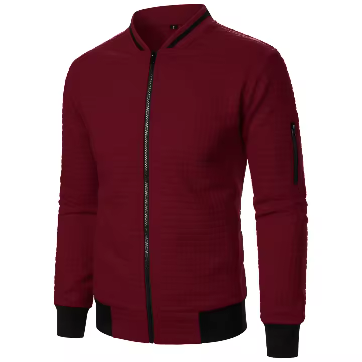 Cuadros de hombre, chaqueta con cremallera y cuello alto, nuevo estilo e - 1