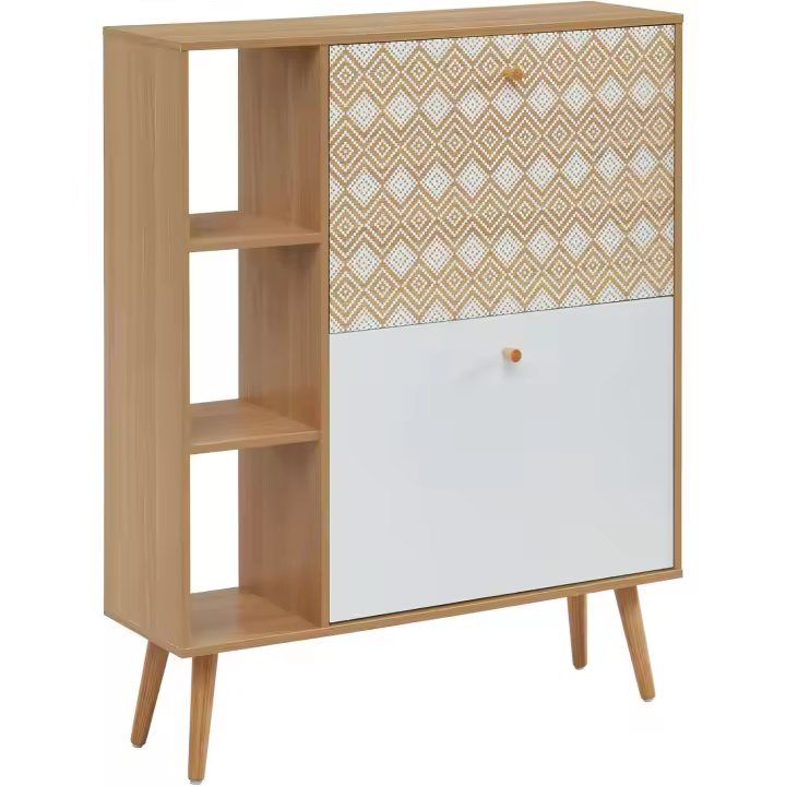 Zapatero Blanco y Roble, 80 x 23,5 x 97,5 cm - 1