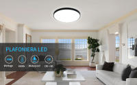 Lámpara LED de Techo Moderna, Luz Blanca Fría, Impermeable IP54, 24CM, Plafón de Techo redondo, 6500K - details 0