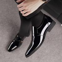 Zapatos de charol para hombres de gran tamaño, vestido de negocios para hombres, zapatos de cuero británicos - details 1