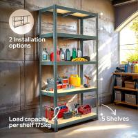 Juego de 3 estanterías para cargas pesadas |   Combinación de estanterías esquineras |   Capacidad de carga de hasta 875 kg |   Montaje mediante sistema de enchufe |   Robusta construcción metálica - details 1