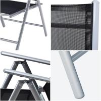 2X Sillas de Jardín Plegables Antracita Asiento Ligero Aluminio Silla Reclinable 8 Posiciones hasta 120Kg - details 13