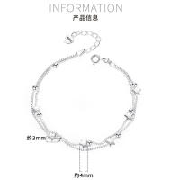 Pulsera de plata de ley con forma de estrella para mujer, diseño de nicho, estilo coreano para estudiantes, simple y único, serie bosque, día de San Valentín - details 1