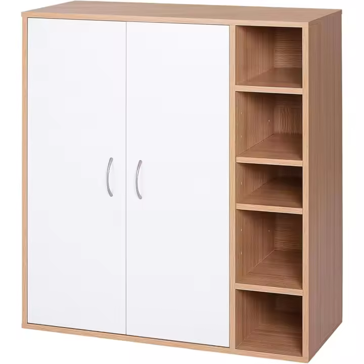 Mueble Organizador Almacenaje Multiusos Comedor Baño Puertas Estantes Ajustables 80x32x91 cm - 1