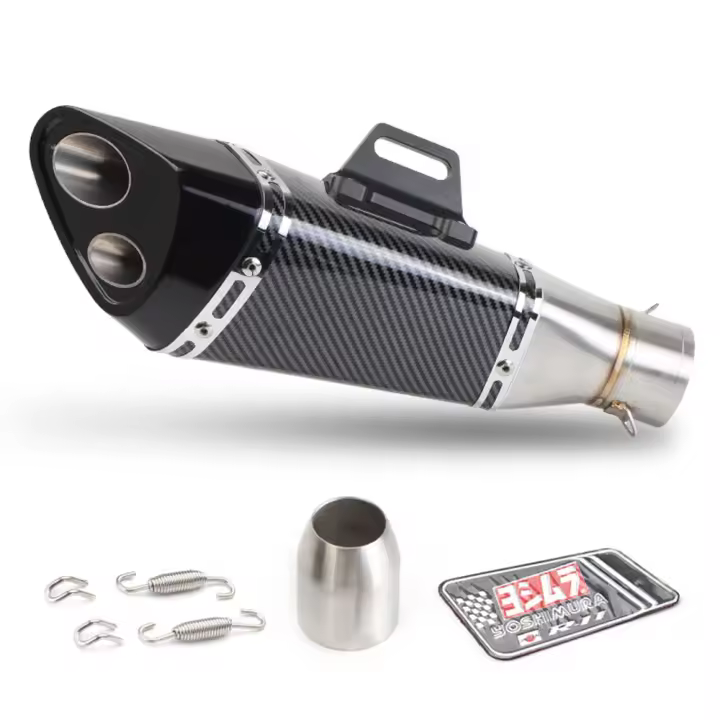 Universal Motorcycle Exhaust Muffler Pipe Escape Exhaust Tail Pipe Vent Pipe Exhaust Canister End Pipe Stainless - 1