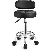 Heces giratorias con Ruedas Altura Ajustable Balneario Respaldo Negro - details 3