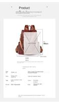 Mochila antirobo para Viajes de Ocio de Mujeres, mochila de viaje de Cuero Blanda Pu de Mujeres, Bolsa simple de gran capacidad - details 35
