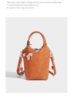 Bolso tejido de moda, bolso cubo de gran capacidad, bolso mensajero casual versátil para viajeros. - details 23