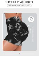 Pantalones de Yoga de Mármol Tie Dye Shorts Deportivos Transpirables de Cintura Alta para Mujeres - details 10