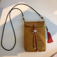 Nueva bolsa de teléfono móvil con bordado de cuerpo cruzado de brocado chino - details 8