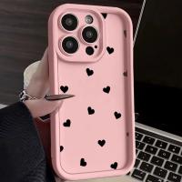 Funda de teléfono mate suave con corazón de amor negro para iPhone 11 12 13 14 Pro 16E XS X XR 7 8 Plus SE2 funda para iPhone 15 16 Pro Max - details 6