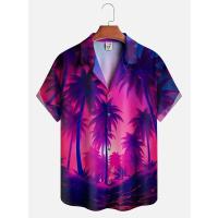 Camisa informal hawaiana, diseño de puesta de sol para hombre, ropa de playa de manga corta 3D divertida para mujer, camisa nueva con gran descuento RAL Y2K Tops 4XL - details 6