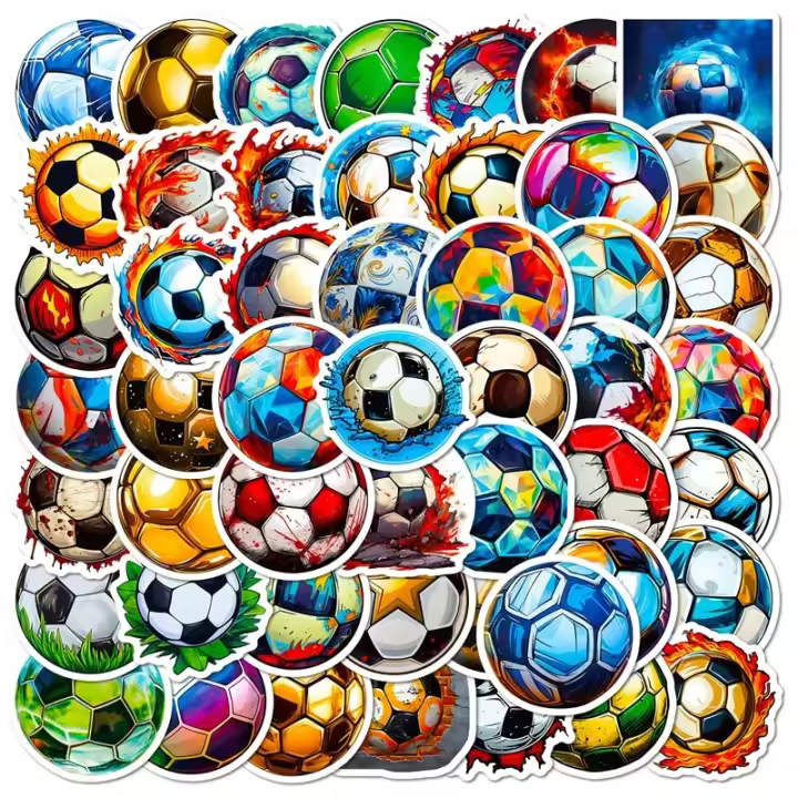 Pegatinas de Fútbol Coloridas Decoración Estética para Scrapbooking y Cuadernos - 1