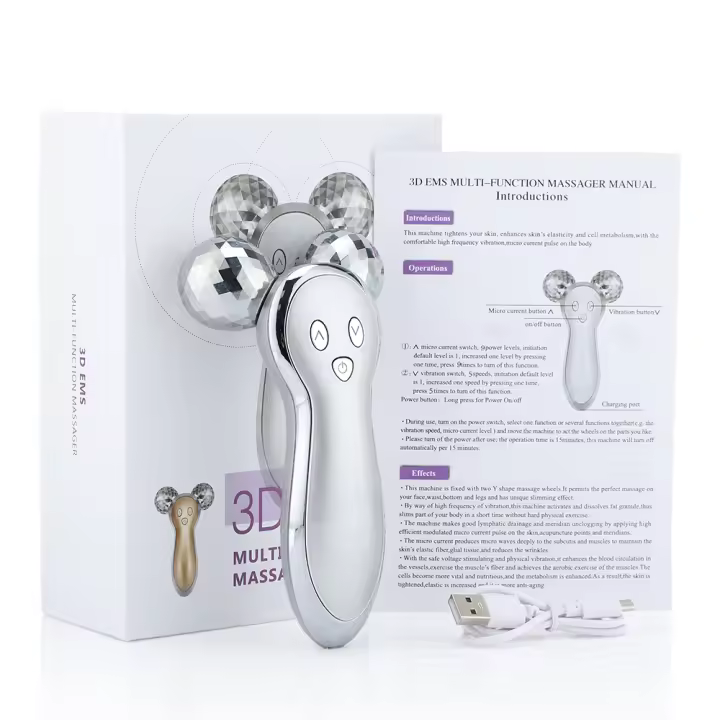 Masajeador de Rodillos para Microondas Herramienta de Relajación y Adelgazamiento para Todo el Cuerpo Estimulación de Masaje con Vibración Dispositivo Eléctrico de Levantamiento de Cara para Piel Normal - 1