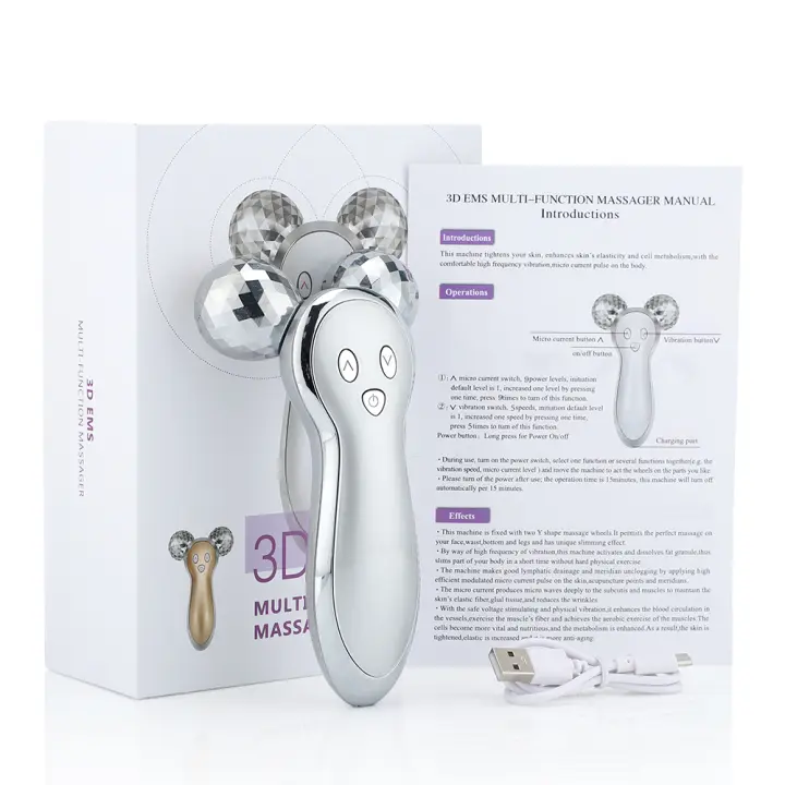 Masajeador de Rodillos para Microondas Herramienta de Relajación y Adelgazamiento para Todo el Cuerpo Estimulación de Masaje con Vibración Dispositivo Eléctrico de Levantamiento de Cara para Piel Normal - 1
