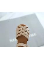 Sandalias de verano para niñas, zapatos para niños pequeños, sandalias suaves de princesa para la playa para niños, sandalias romanas con recortes tejidos y puntera - details 18