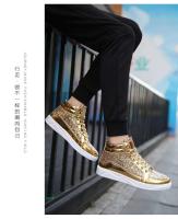 Botas Martin altas con diseño de escenario dorado para hombre, informales, de PU, de talla grande, con forro de malla, cruzadas para otoño - details 17