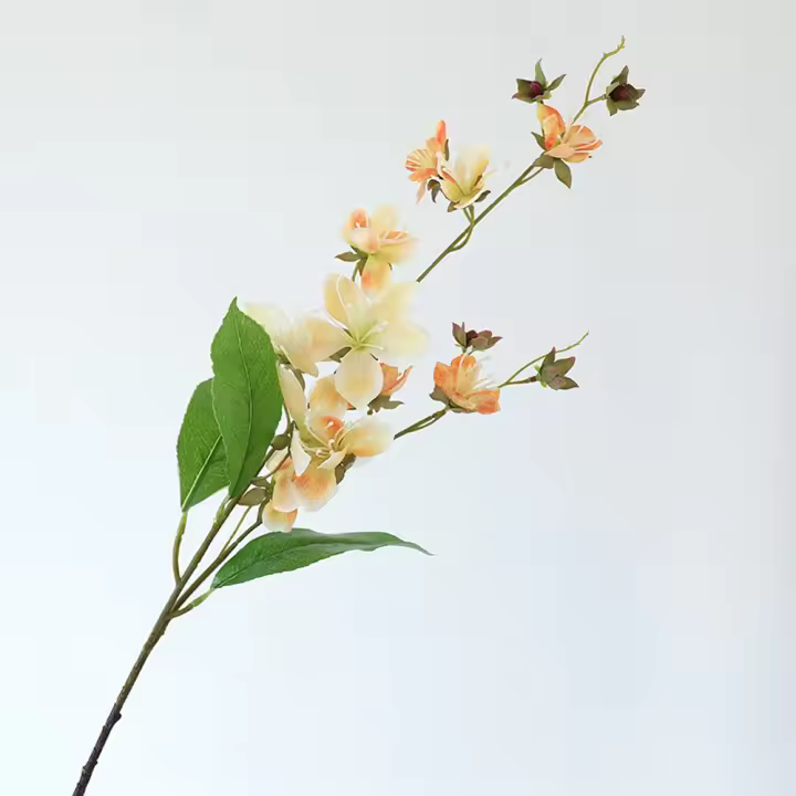 Elegantes flores artificiales de pompón, hermosa flor de Begonia de simulación hecha a mano, flor falsa de seda de tacto Real de plástico - 1