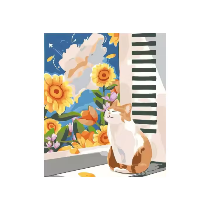 Ruopoty-pintura al óleo por números, dibujo de girasol a mano, bricolaje, regalos originales para - 1