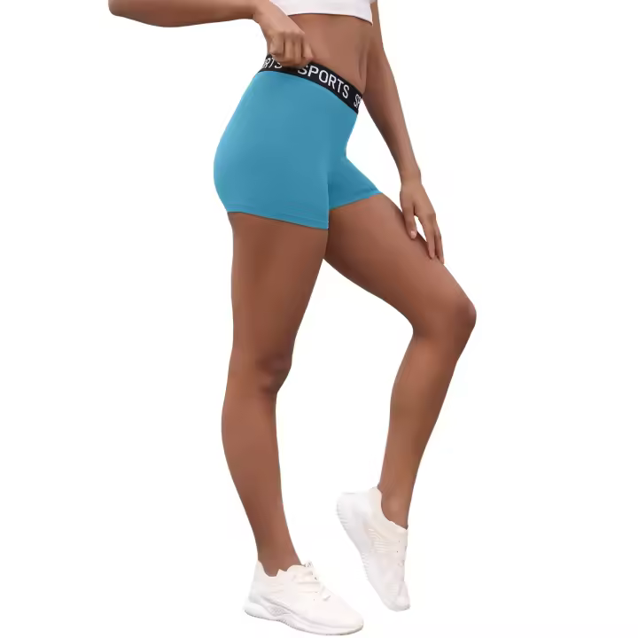 Pantalones cortos de motociclista con cintura de letras súper suaves para mujer, sin transparencias, para entrenamiento, correr, Yoga, atletismo, Push Up, gimnasio, Fitness - 1