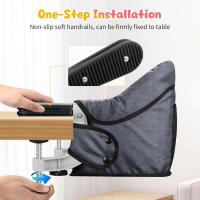 Mesa para Bebé, Trona Portátil Plegable con Arnés de Seguridad, Asiento Enganchable infantil con Bolsa de Transporte para Casa y Viajes (Azul) - details 11