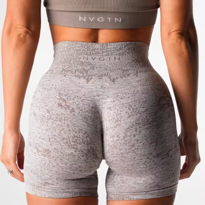 NVGTN pantalones cortos digitales sin costuras para mujer, mallas suaves de entrenamiento, trajes de Fitness, licra, Yoga, ropa de gimnasio - 1