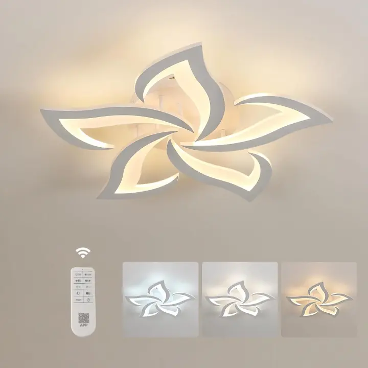 Lámpara LED Moderna Goeco Brillancia Ajustable 40W 4700LM Colores Warmes y Fríos Montaje Semi-Flush - 1