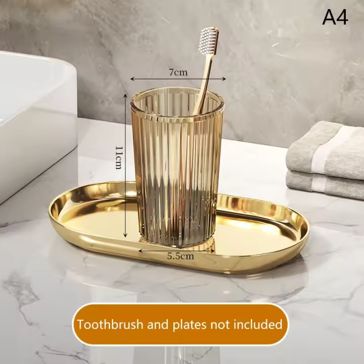 Vasos de baño de cristal acrílico de lujo ligeros, taza de agua Simple para parejas, taza de cepillado de dientes, nuevo - 1