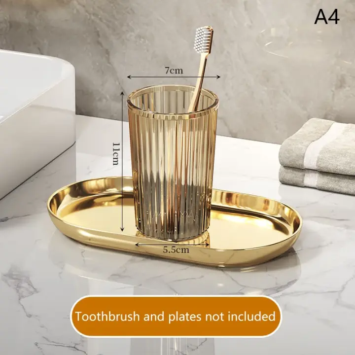 Vasos de baño de cristal acrílico de lujo ligeros, taza de agua Simple para parejas, taza de cepillado de dientes, nuevo - 1
