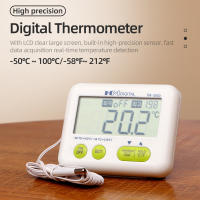 Medidor de temperatura Digital para interiores y exteriores, alarma, termómetro magnético para refrigerador, pantalla LCD con Sensor externo, nuevo - details 5
