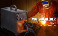 SucceBuy Soldadora MIG 200 Amp 3 en 1, Soldadora de Arco MIG TIG, Pantalla Digital, Inversor IGBT DC, 220 V, Rojo - details 0