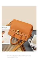 Bolso de hombro de cuero para mujer, bolso Kelly, Lychee Platinum, versátil, regalo para niñas, accesorios para atuendo, moda - details 7