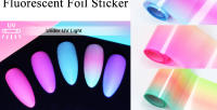 Pegatinas de Arte de Uñas Fluorescentes Clou Beaute 10 Rolls Caja Gradiente Neón Naranja Caramelo Cielo Estrellado Papel de Transferencia Colorido - details 5