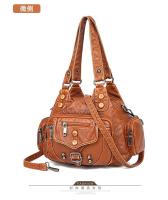 Nuevos bolsos de mujer retro europeos y americanos bolso de moda de un solo hombro oblicuo span bolso de cuero suave lavado - details 22