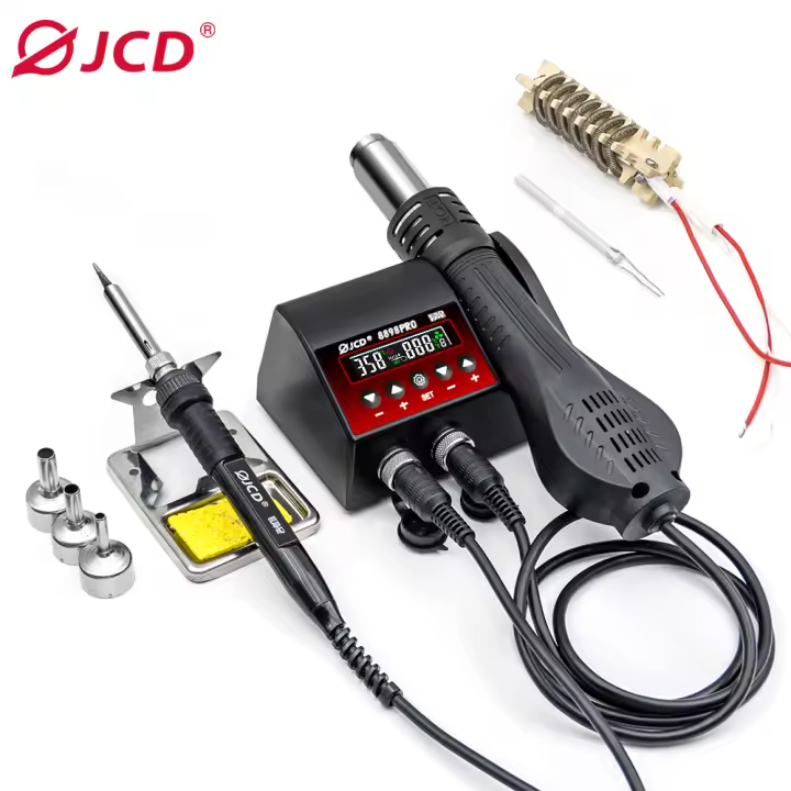 JCD 8898Pro Soldering Station 750W Adjustable Temperature LCD Digital Display BGA IC 2-in-1 Heat gun Soldering iron Repair Tools - 1