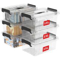 Caja de Almacenamiento de Plástico Transparente Segura y Duradera 90L*4 Diseño Apilable Resistente - details 25
