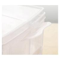 Organizador de joyas y artes, organizador apilable de 3 niveles de plástico transparente con 30 compartimentos ajustables - details 4
