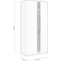 Armario Ropero 2 Puertas, Armario Habitación, Dormitorio, Modelo Low Cost, Acabado en Color Blanco Mate, Medidas: 81 cm (Ancho) x 180 cm (Alto) x 52 cm (Fondo) - details 2