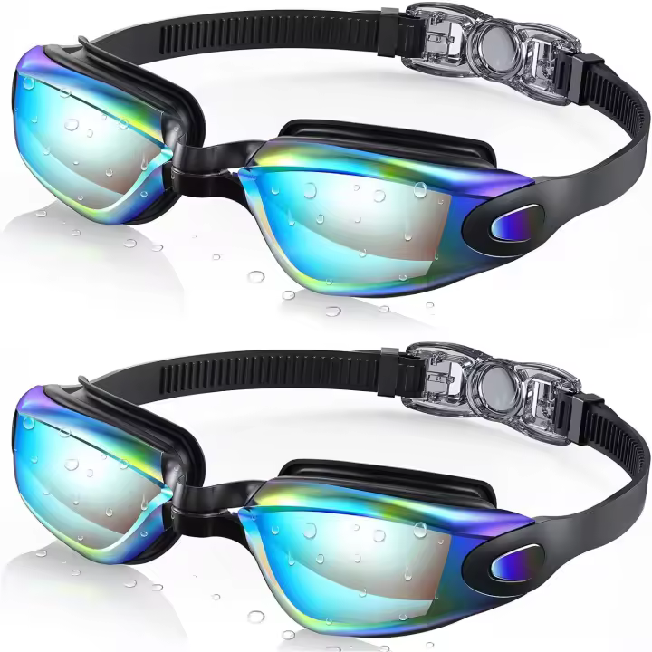 Swim Goggles, 2 Pack Swimming Goggles No Leaking Adult Men Women Youth - 1