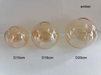 Pantalla de Cristal de apertura Global, reemplazo de cubierta de pantalla de Lámpara transparente blanca, Cognac, ámbar, gris, d4.3 cm, Bombilla de tornillo E27, luces de araña - details 2