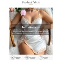 Camisón sexy de imitación simple para mujer, ropa de dormir fina de verano, pijamas de seda helada, vestido de tirantes informal transpirable - details 1