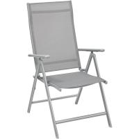 Sillas Plegables de Jardín, Juego de 4, Silla de Exterior con Marco de Metal, Respaldo Reclinable en 8 Ángulos, Carga de 150 kg, Gris GCB30GY - details 16