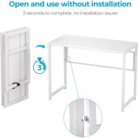 Pequeño Espacio, Ahorrar Espacio Escritorio de Computadora Doméstico, Blanco - details 2